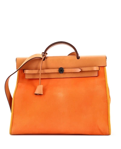 Pre-Owned HERMES 39 Herbag Zip Leather and Toile