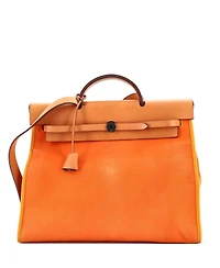 Pre-Owned HERMES 39 Herbag Zip Leather and Toile