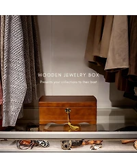 Yigii Wooden Jewelry Box with Lock for Women