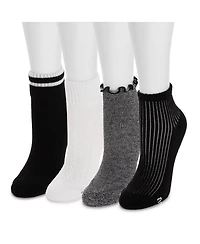 Muk Luks Women's Dream Step Mini Crew Socks, 4 Pair Pack