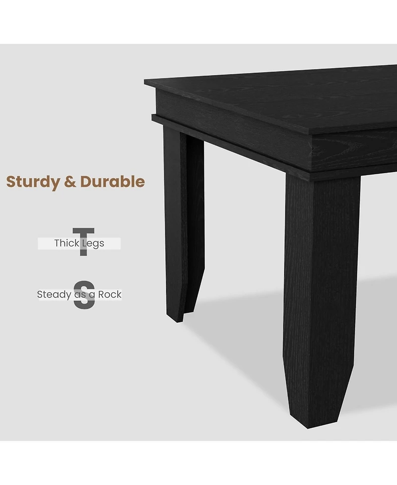 gaomon 71" Dining Table for 6 to 8, Wood Rustic Kitchen with Eadge Trim, Large Rectangular Dinner Room, Home Office, Livin