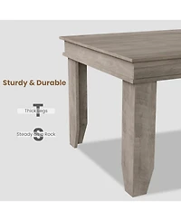 gaomon 71" Dining Table for 6 to 8, Wood Rustic Kitchen with Eadge Trim, Large Rectangular Dinner Room, Home Office, Livin