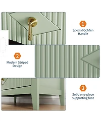 gaomon Fluted Dresser for Bedroom, 42.9" Tall 5-Drawer Wood Dresser, Modern Chest of Drawers, Storage Organizer Cabinet