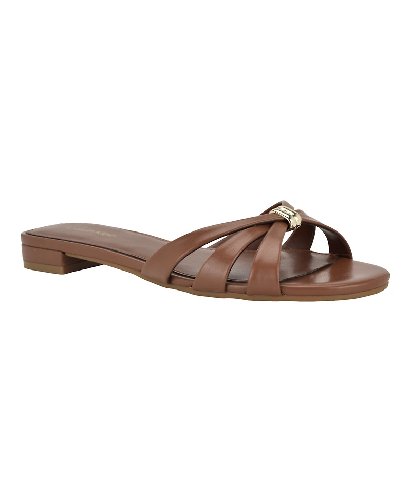 Calvin Klein Women's Petula Strappy Flat Slip-On Sandals