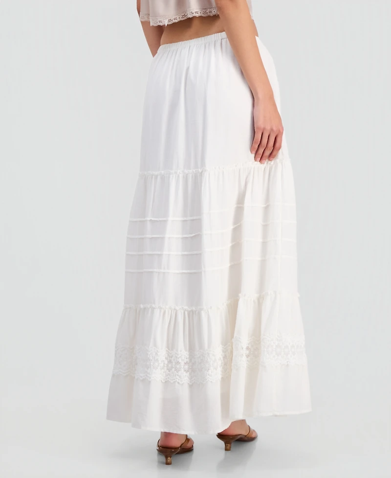 And Now This Juniors' Cotton Tiered Tie-Waist Maxi Skirt, Macy's Exclusive