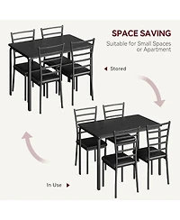 gaomon 5-Piece Dining Table Set for 4, Modern Rectangle Kitchen with Upholstered Chairs
