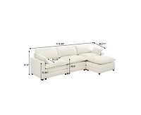gaomon Heinen 113.39" Velvet Sofa