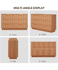 gaomon Modern 6 Drawer Dresser for Bedroom, 47 in Wood Chest of Drawers, Compact Nursery Dresser Storage Cabinet