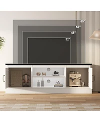 gaomon Farmhouse Tv Stand for 65 Inch TVs, Entertainment Center with Storage Cabinets, Modern Media Console Table