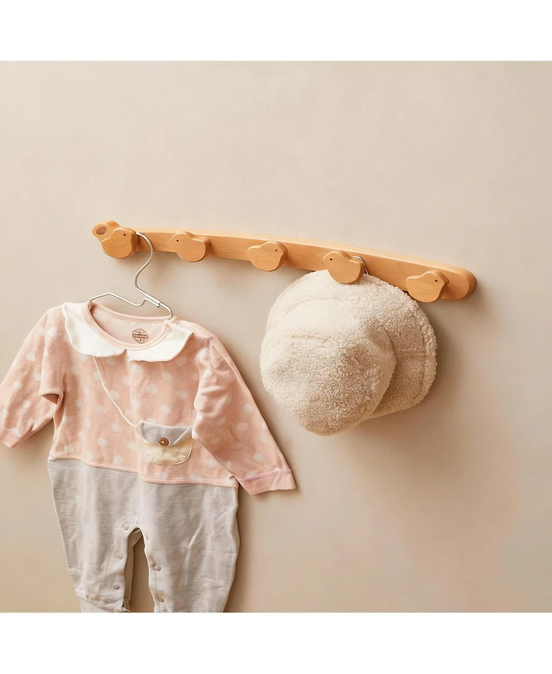 Yigii Wooden Bird-Shape Hooks for Kids' Rooms