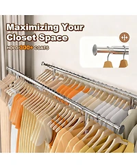 Yigii Adjustable 3-in-1 Metal Garment Rack with Storage Basket and Wheels