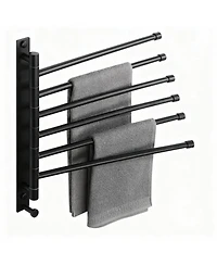 Yigii Stainless Steel 6-Arm Swing Towel Rack, Space-Saving, Rotatable, for Bathrooms