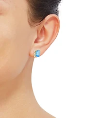 Macy's Onyx (2-3/4 ct. t.w.) and Diamond ( 1/6 Stud Earrings 14k Yellow Gold (also available Blue Topaz Amethyst)