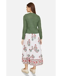 Yumi Women's Crochet Tie Front Cardigan