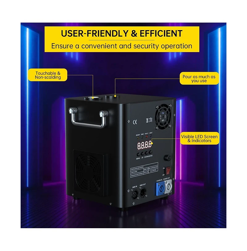 Artudatech 700W Pro Cold Spark Machine with 13ft Adjustable Height, Wireless/Dmx Control for Large Events