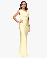 Betsy & Adam Women's Cowl Neck Ball Gown