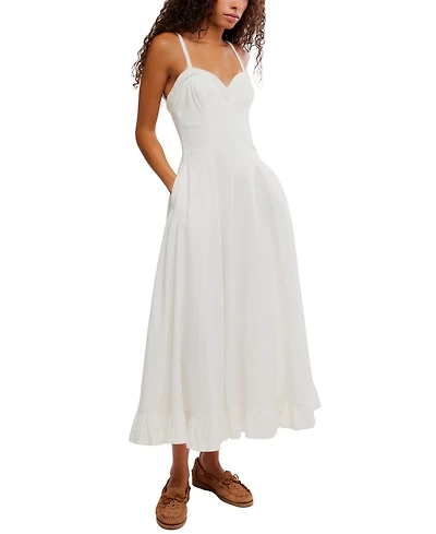 Free People Women's Another Season Sweetheart Neck Midi Dress