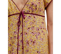 Free People Women's Backroads Floral Print V-Neck Mini Dress