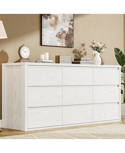 gaomon Rustic Farmhouse Dresser for Bedroom,Wooden Drawer Dresser,Handle-Free Storage Cabinet with Drawers Bedroom