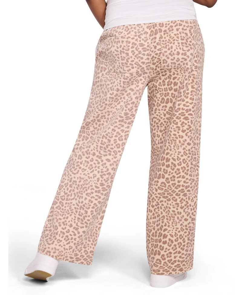 Motherhood Maternity Women's Under the Belly Tie Waist Denim Wide Leg Pant