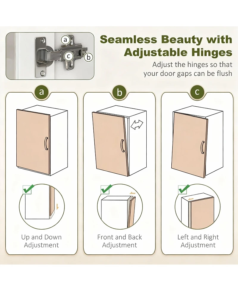 Yigii 72" Kitchen Pantry Cabinet with Hutch, Glass Doors, Adjustable Shelves