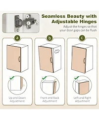 Yigii 72" Kitchen Pantry Cabinet with Hutch, Glass Doors, Adjustable Shelves