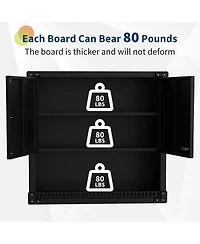 gaomon Heavy-Duty Floating Garage Wall Cabinet with Lock & Adjustable Shelves Steel Storage Organizer for Workshop, Warehouse