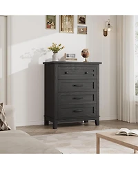 gaomon 4 Dresser for Bedroom, 34.8" Tall Vertical Drawer with Large Storage, Freestanding Wooden Closet Chest Living Room