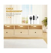 Gaomon Tv Console with Open Shelves & Storage Drawer, Multipurpose Media Unit