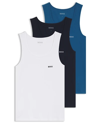Hugo Boss Men's Rib Vest, 3-Pack