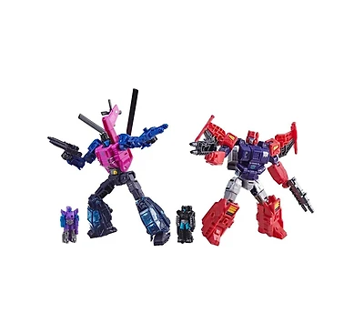 Transformers Topspin vs Spinister Set of 2 Deluxe Class | Transformers: Age of the Primes Wreck 'n Doom Collection | Hasbro, Takara Tomy