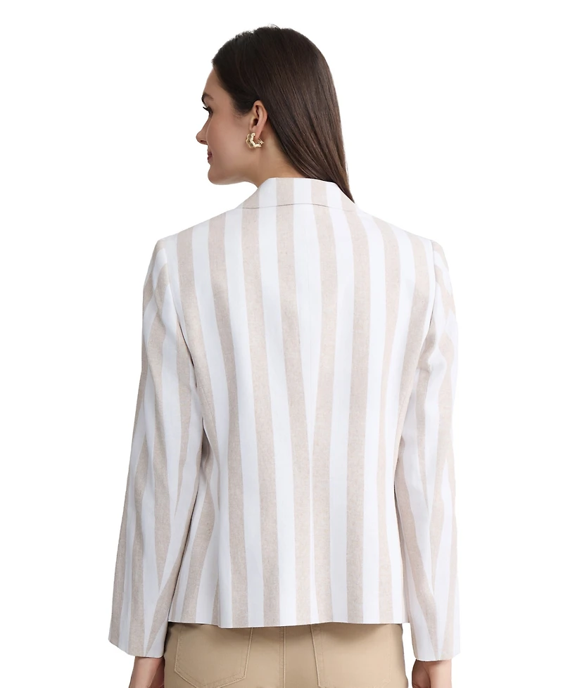 Jones New York Petite Faux Double-Breasted Collared Jacket