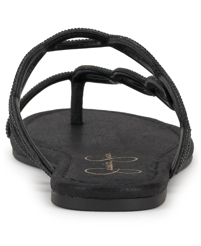 Jessica Simpson Women's Aloni Jelly Toe Ring Slip-On Flat Sandals