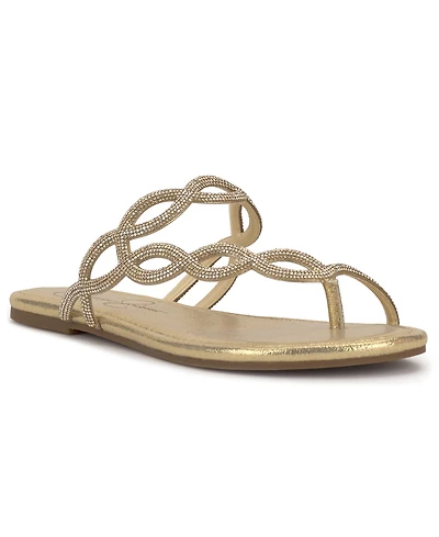 Jessica Simpson Women's Aloni Jelly Toe Ring Slip-On Flat Sandals