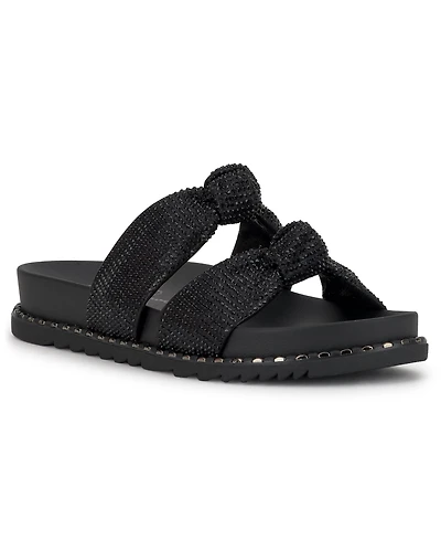 Jessica Simpson Women's Caralyna Rhinestone Knotted Footbed Sandals