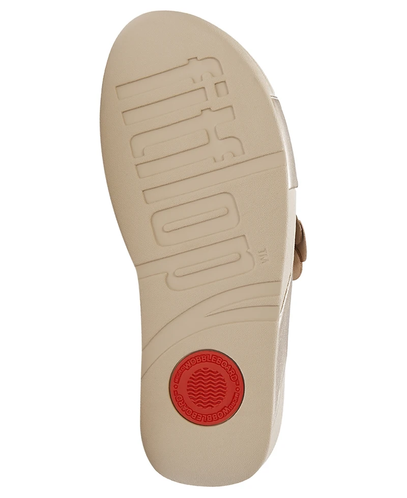 FitFlop Women's Lulu Flower Cross Slip-On Slides