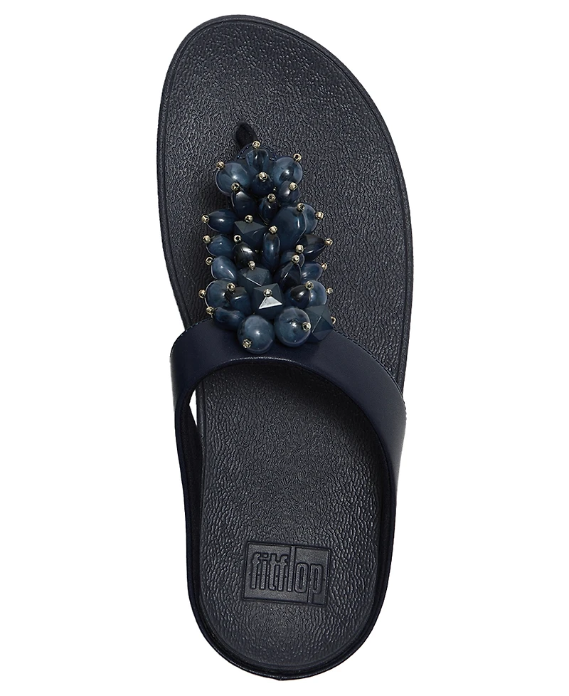 FitFlop Women's Fino Bead Cluster Toe Post Slip-On Sandals
