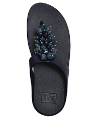 FitFlop Women's Fino Bead Cluster Toe Post Slip-On Sandals