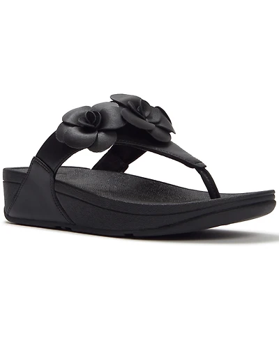 FitFlop Women's Lulu Flower Toe Post Slip-On Sandals