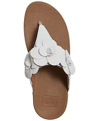 FitFlop Women's Lulu Flower Toe Post Slip-On Sandals