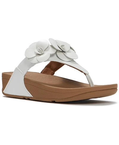 FitFlop Women's Lulu Flower Toe Post Slip-On Sandals