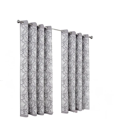 Olivia Gray 100% Polyester 190 Gsm Cressida Reversible Blackout Grommet Curtain Panel 54" x 90" Grey