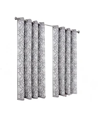 Olivia Gray 100% Polyester 190 Gsm Cressida Reversible Blackout Grommet Curtain Panel 54" x 90" Grey