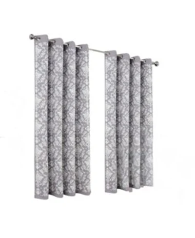 Olivia Gray 100 Polyester 190 Gsm Cressida Reversible Blackout Grommet Curtain Panel 54 X22 X 90 X22 Grey