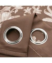 Olivia Gray 100% Polyester 190 Gsm Eloise Reversible Blackout Grommet Curtain Panel 54" x 84" Mocha