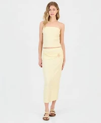 Madden Girl Juniors Pucker Tube Top Midi Skirt