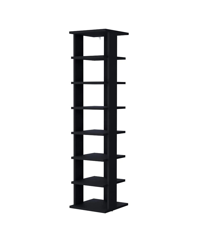 Fm Furniture Ivonny 7 Tier Tall Vertical Shoe Rack, Freestanding Organizer with Open Shelves, Wenge