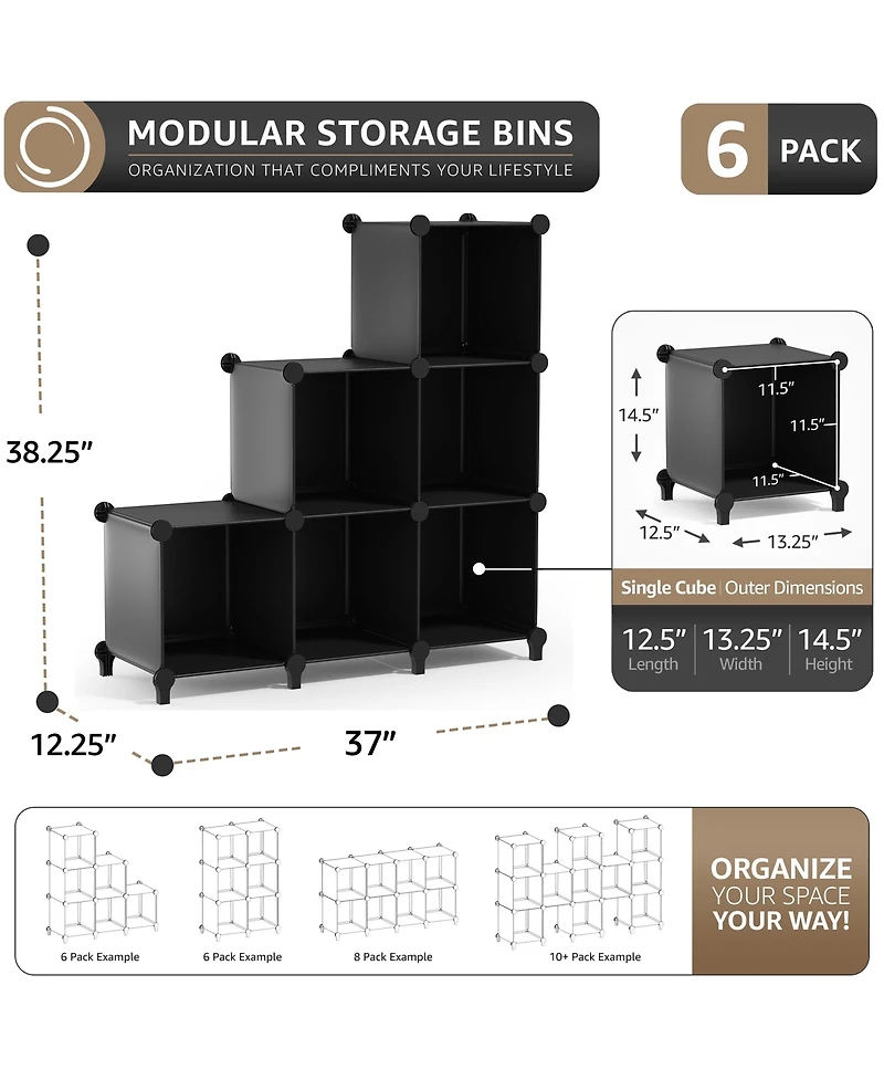 Sorbus -Cube Storage Organizer Cubby Shelf for Closet, Toys, Books, and More Space-Saving Bookshelf Bedroom, Living Room