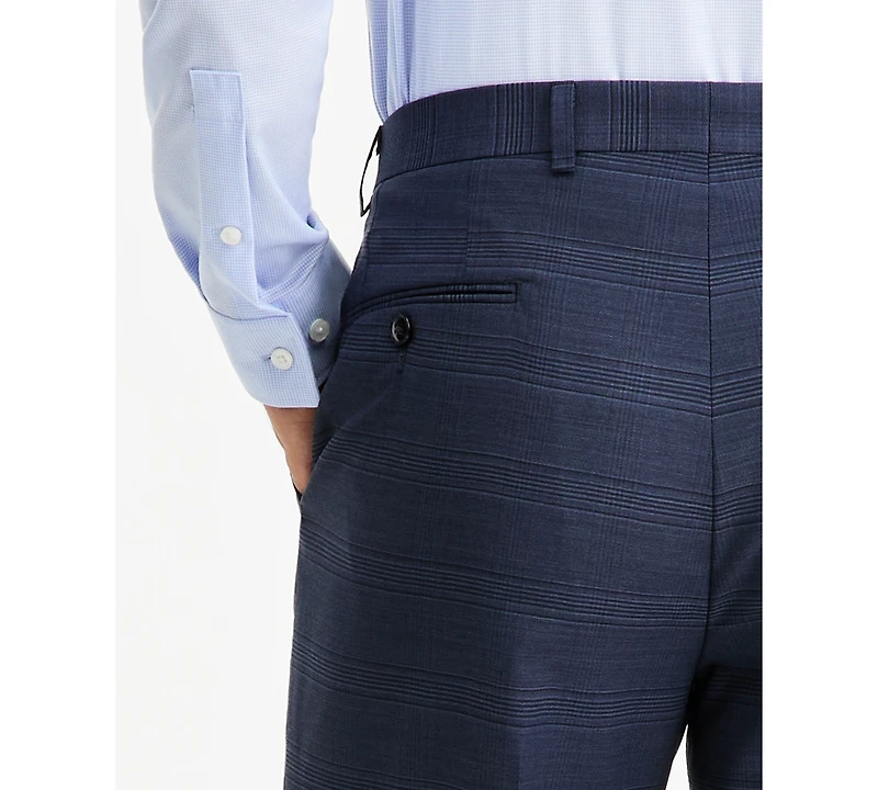 Michael Kors Men's Classic-Fit Wool-Blend Stretch Plaid Suit Separate Pants