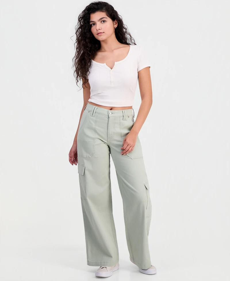 Celebrity Pink Juniors' Wide-Leg Cargo Pants